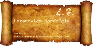 Lazarovics Horácia névjegykártya